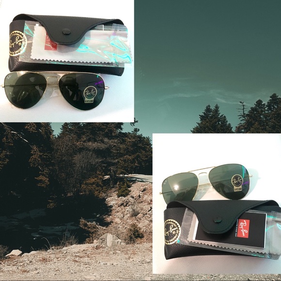 Ray ban aviator sunglasses with gold frame - Picture 7 of 8